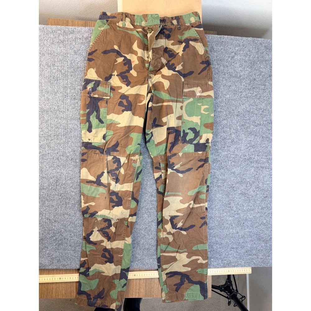 American Apparel Woodland Camo Cargo Pants Mens Small Long Tactical Workwear BDU